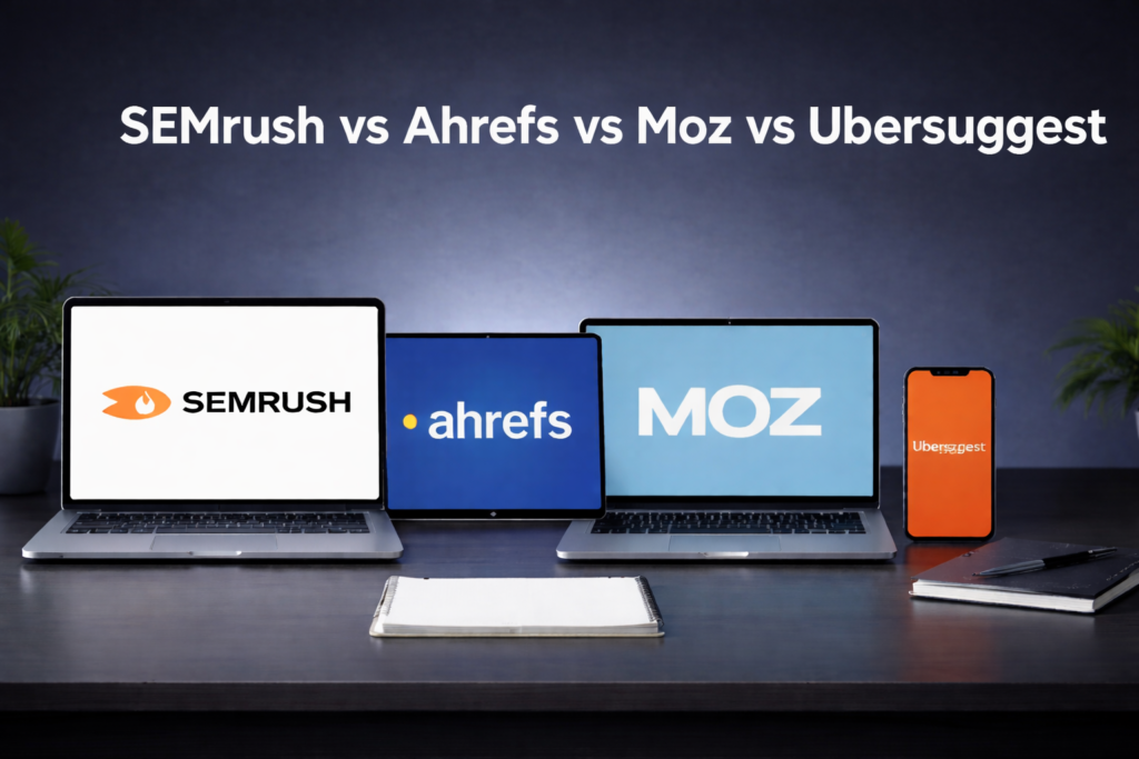 Semrush vs Ahrefs vs Moz vs Ubersuggest