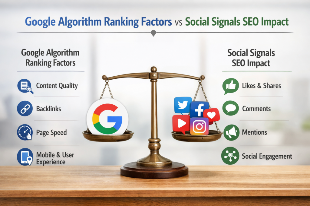 Google Algorithm Ranking Factors vs Social Signals SEO Impact