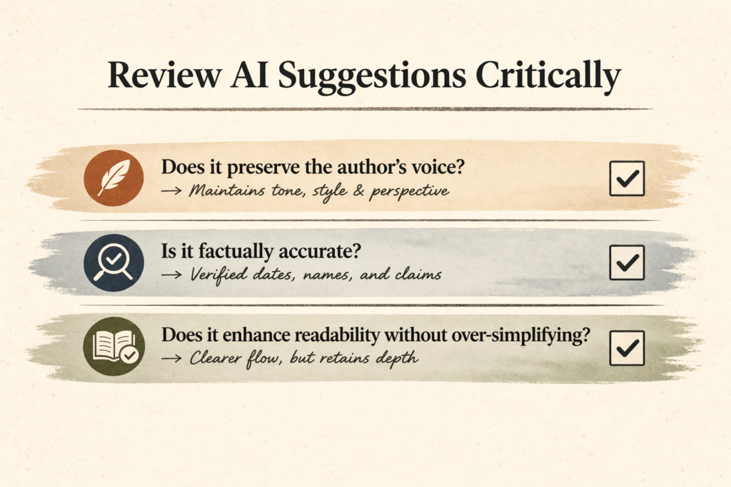 Review AI Suggestions Critically 