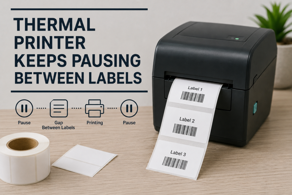 thermal printer keeps pausing between labels