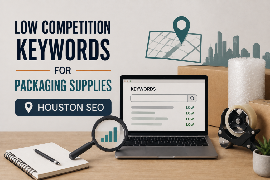 low competition keywords for packaging supplies Houston SEO