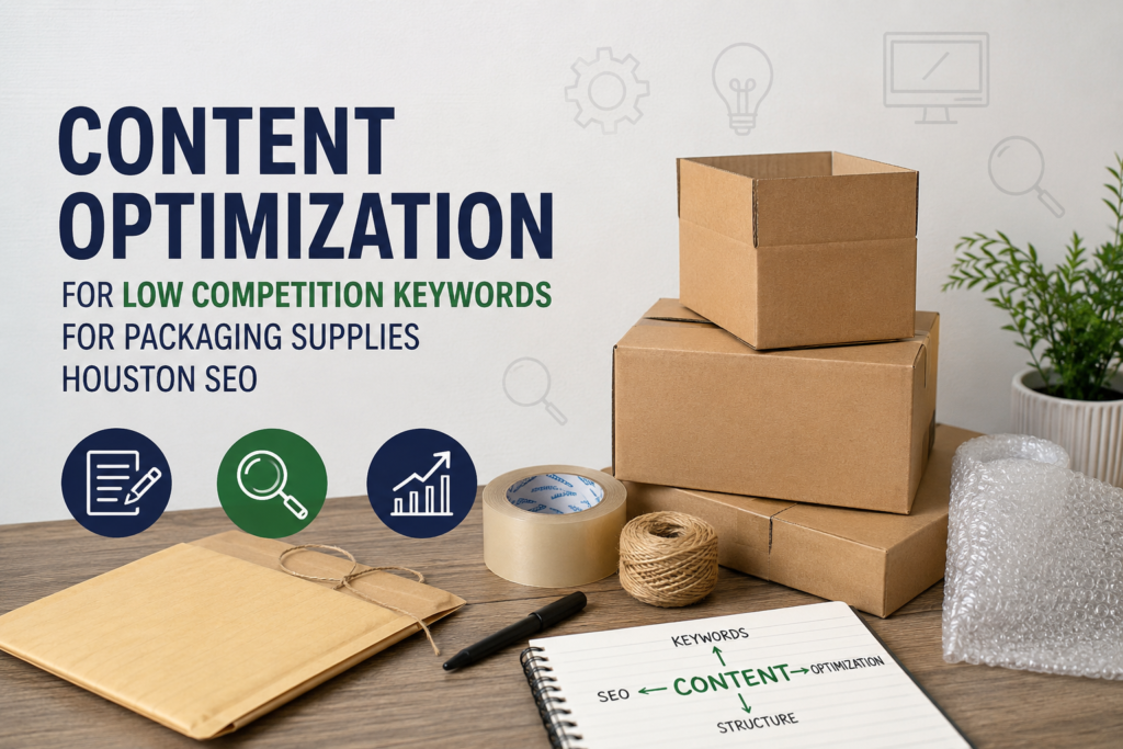Content Optimization for Low Competition Keywords for Packaging Supplies Houston SEO
