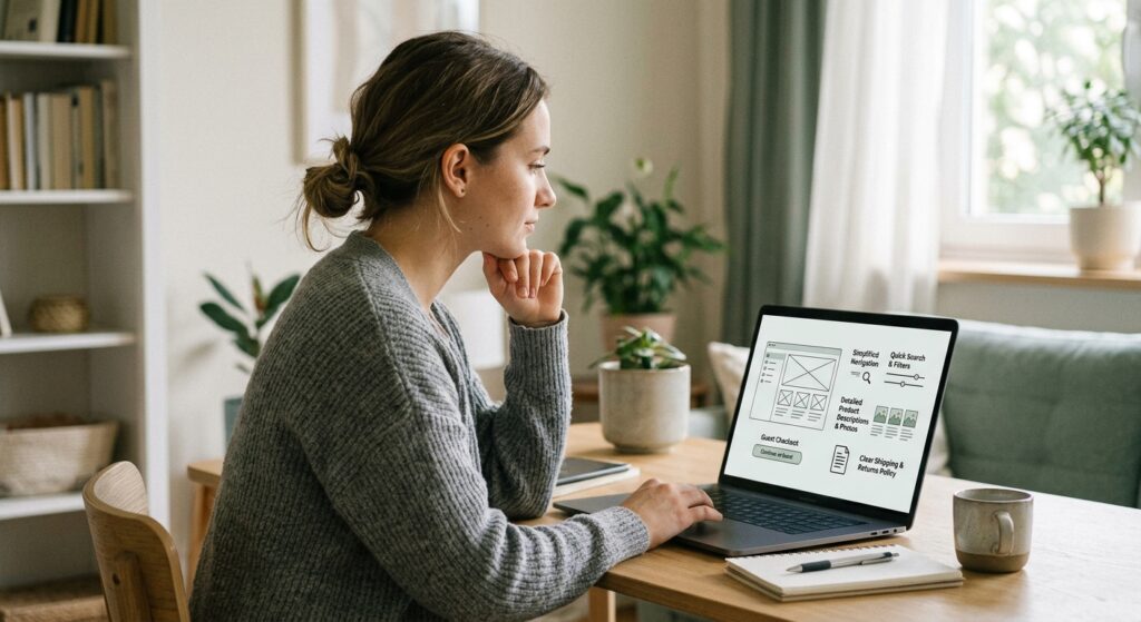 suggest key features for a user-friendly online shopping website