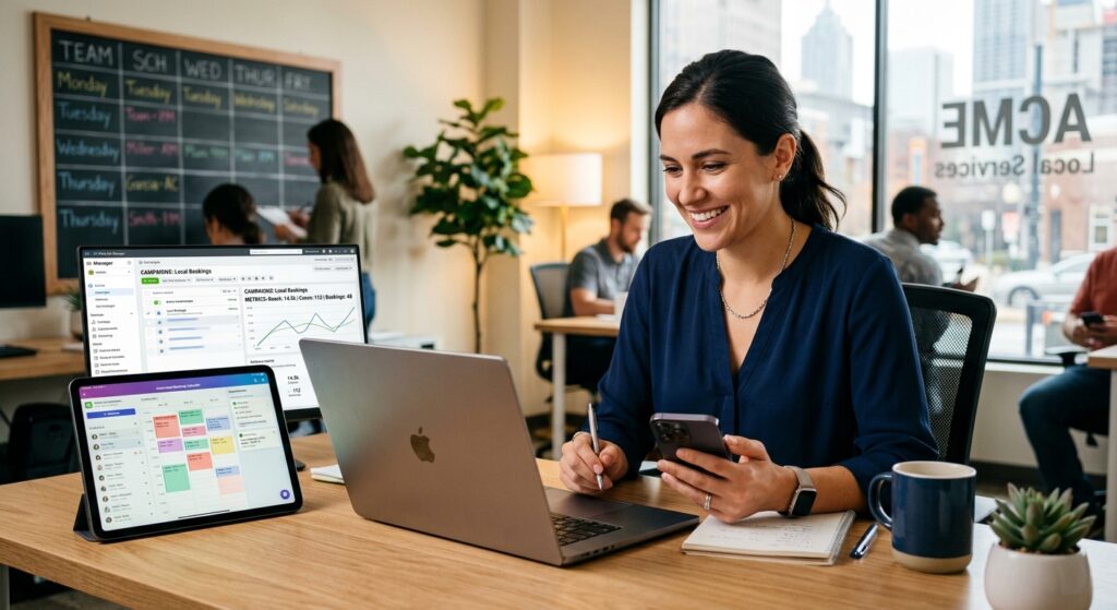 automated booking system meta ads local service business