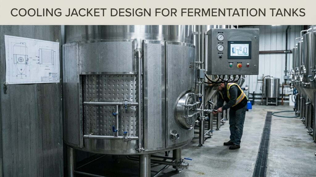 cooling jacket design for fermentation tanks